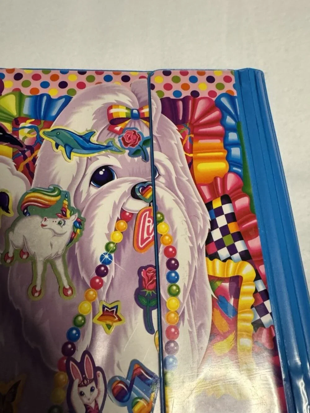 Vintage Lisa Frank Princess Pearl Dog Trapper Keeper Binder Folders Stickers Lot